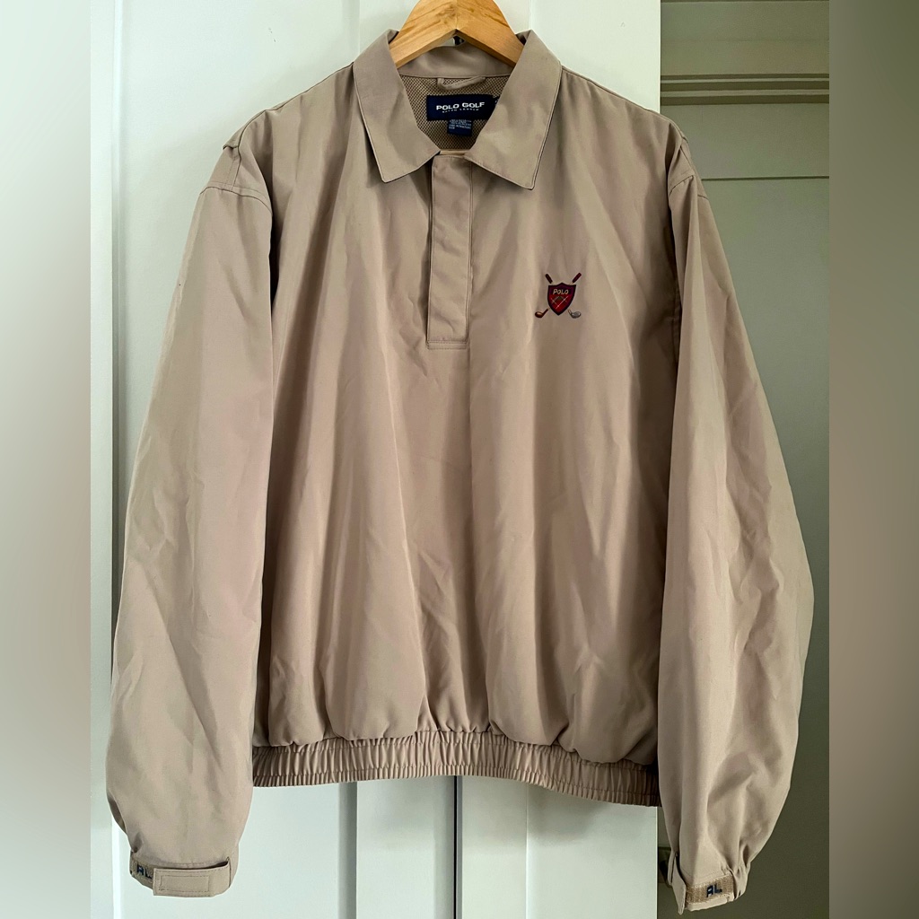 Polo Golf Ralph Lauren Medium Tan Pullover Windbreaker Jacket